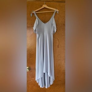 NWOT - Express drape sleeve light grey gray dress bridesmaid wedding